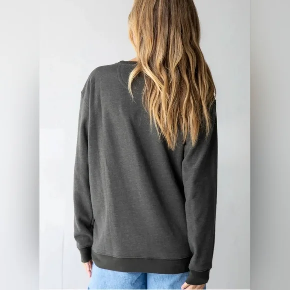 Natural Life Comfy Pocket Boho Sweatshirt - Gray Folk Flower, EUC, 3X - Picture 2 of 13